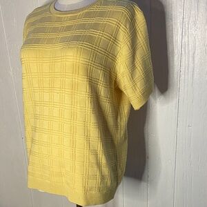 Yellow Plaid Sweater Alfred and Dunner Women’s Size Medium
